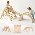 4-in-1 Kletterset aus Holz: Kletterdreieck, Kletterbogen & Rampe