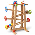 Montessori Kugelbahn Buche – 7 Rollobjekte (Klassik)