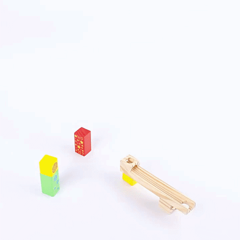 Montessori Murmelbahn Holz 52 Teile – buntes Kugelbahn-Bauset für Kinder