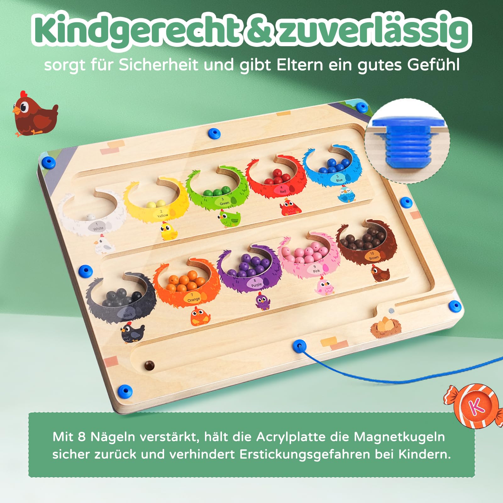 2 in 1 Montessori Magnetspiel Labyrinth