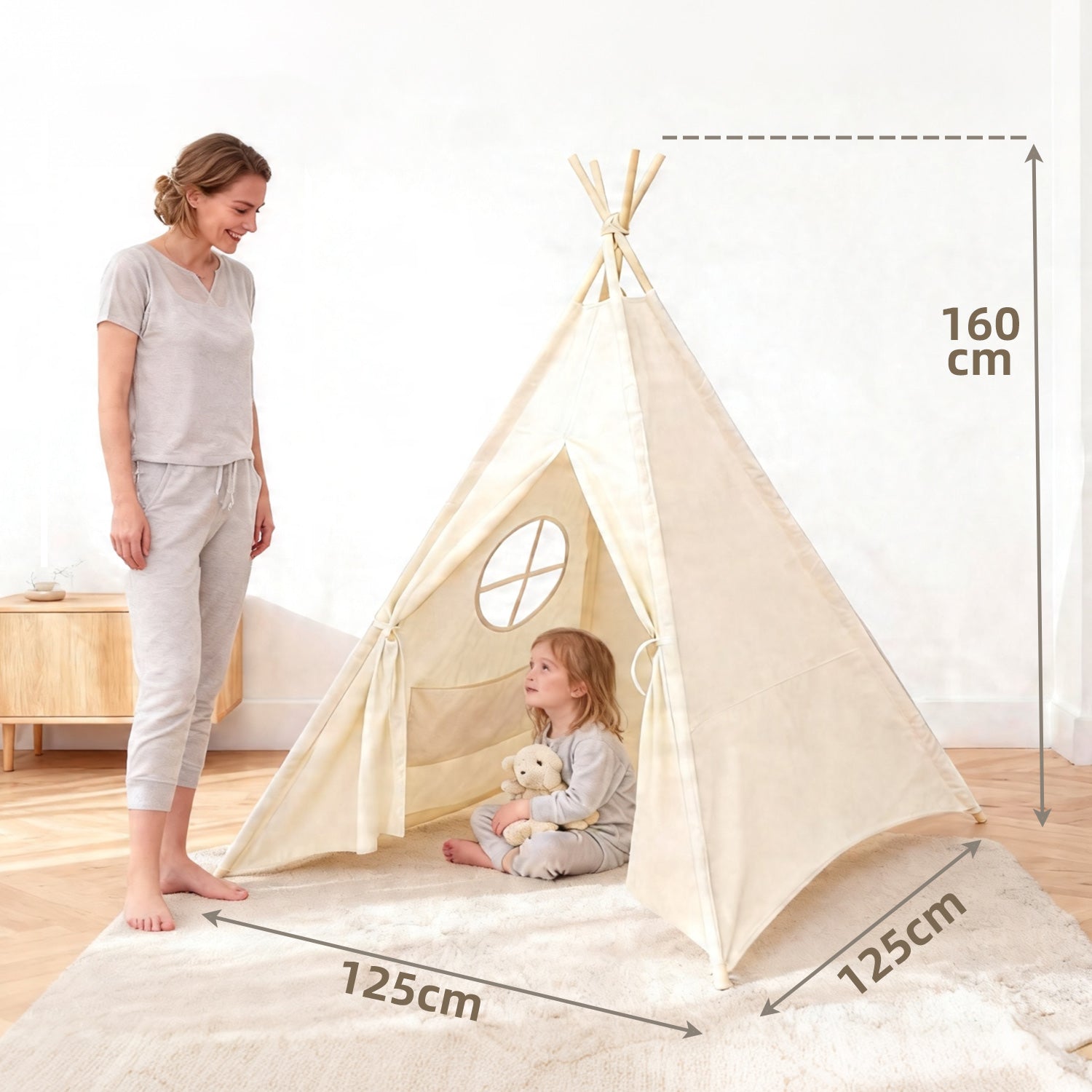 Montessori Spielzelt – Perfekt zum Spielen und Lesen, Faltbar & Waschbar