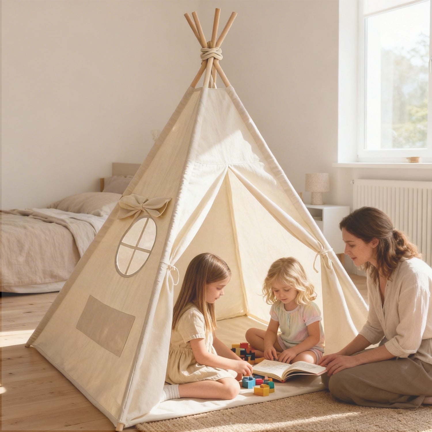 Montessori Spielzelt – Perfekt zum Spielen und Lesen, Faltbar & Waschbar