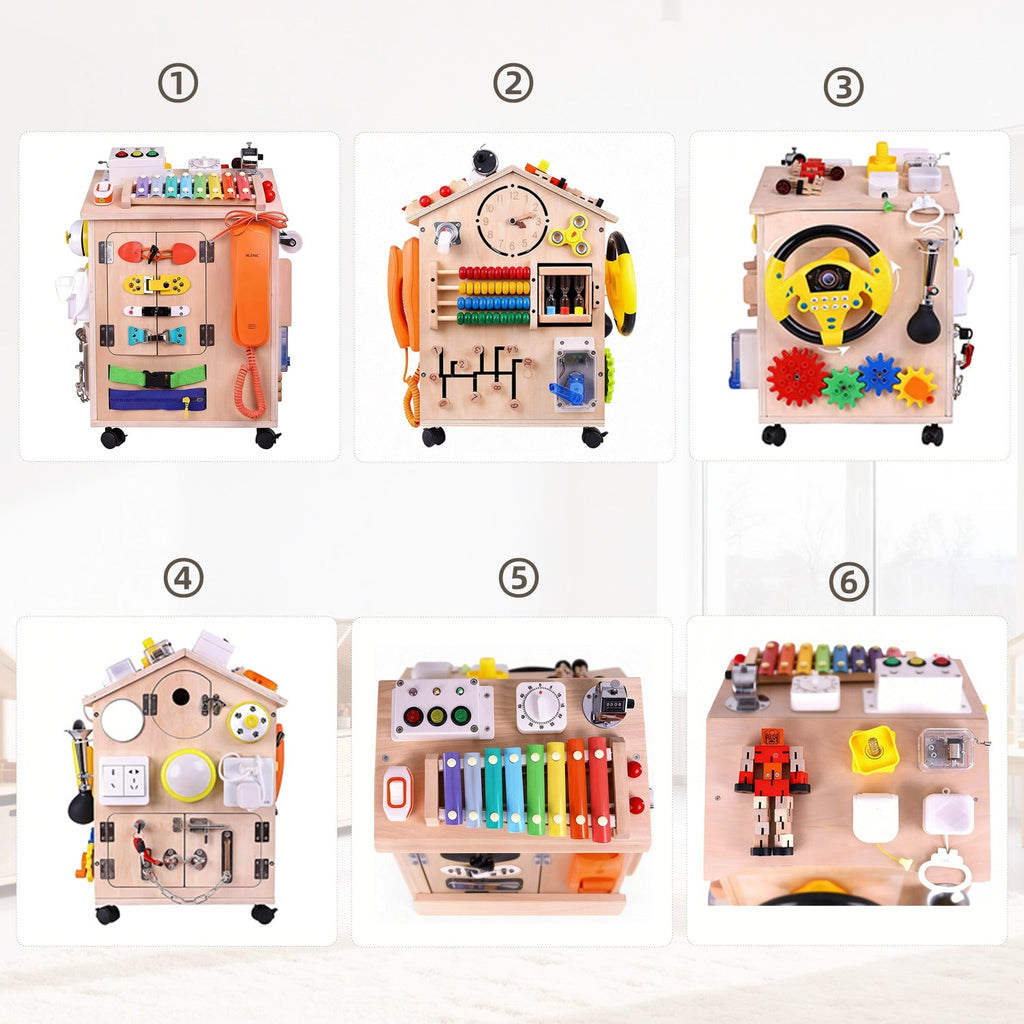 Montessori Busy House Deluxe – Groß & Mobil (Mit Rollen)