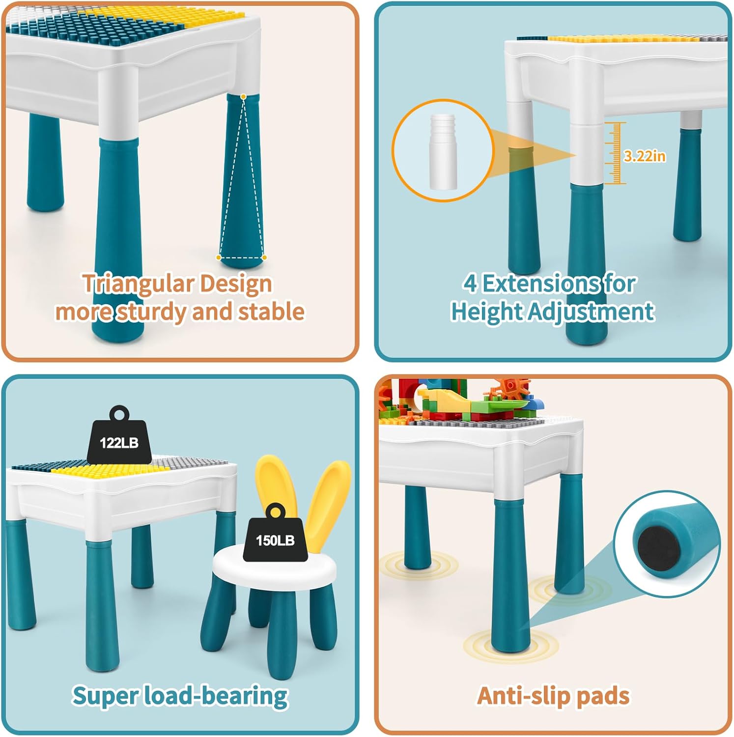 5-in-1 Montessori Bautisch – Sand-/Wassertisch & Ordnung