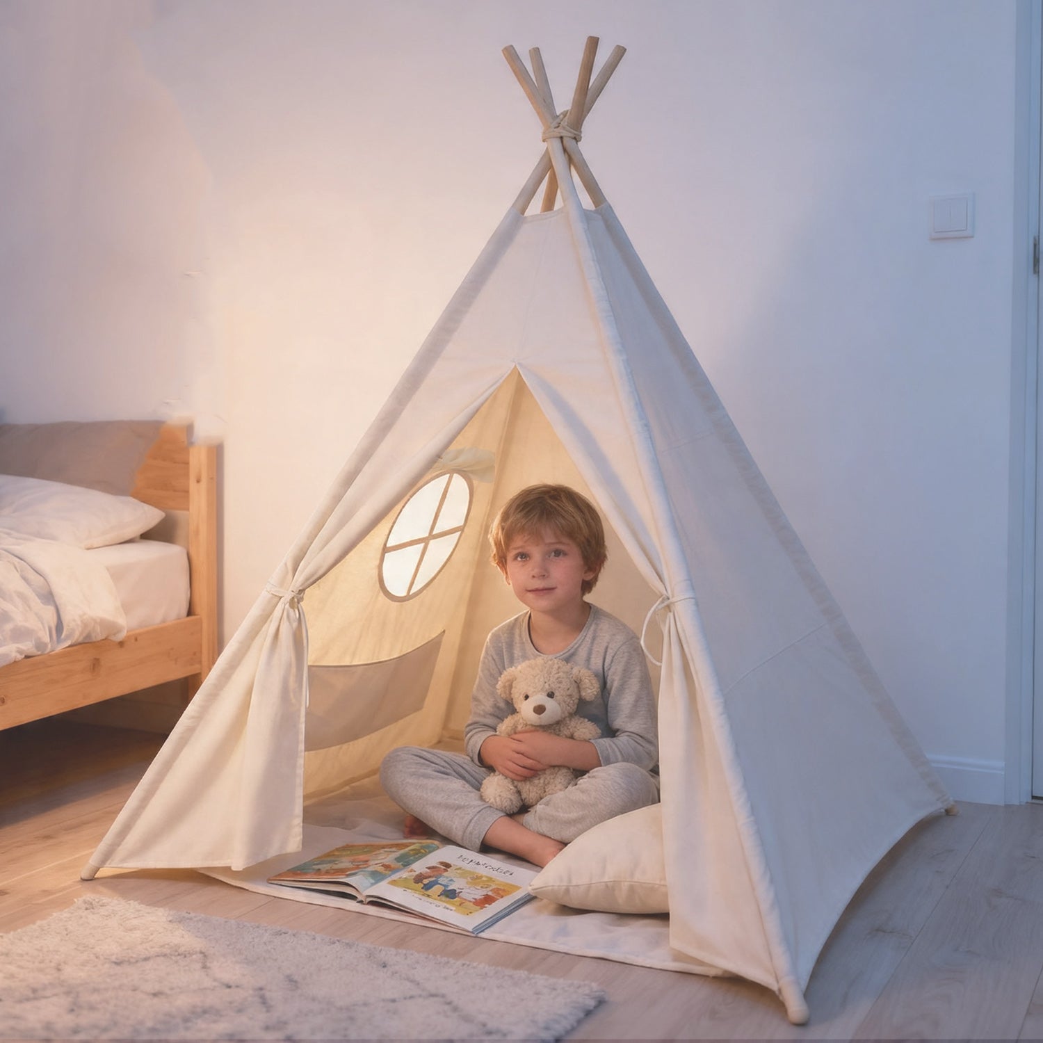 Montessori Spielzelt – Perfekt zum Spielen und Lesen, Faltbar & Waschbar