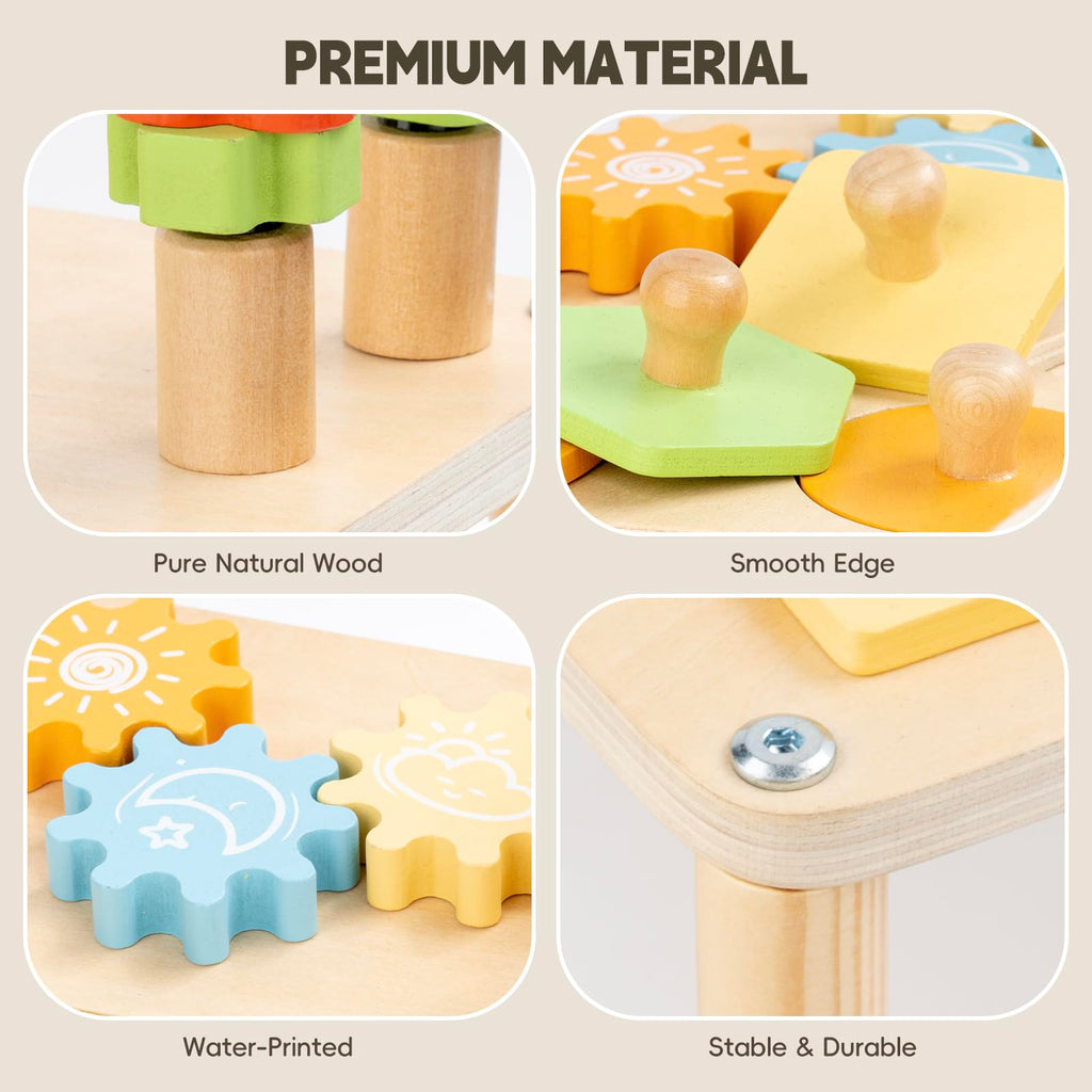 8-in-1 Montessori Aktivitätstisch – Macaron Farben & Motorik
