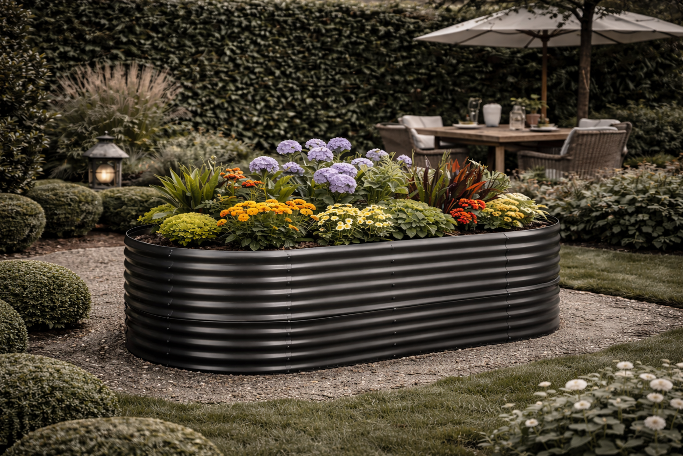 Profi-Hochbeet aus verzinktem Stahl – Modell "Eiche I"