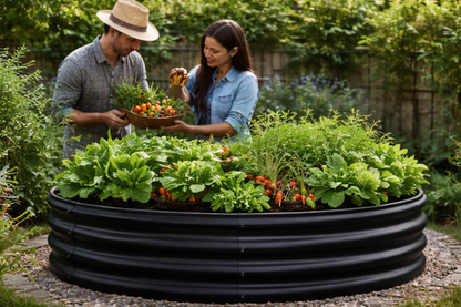 Rund Design-Hochbeet "Oculus" – Verzinkter Wellenstahl