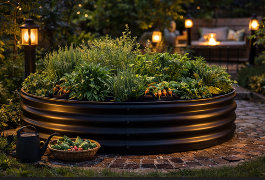 Rund Design-Hochbeet "Oculus" – Verzinkter Wellenstahl