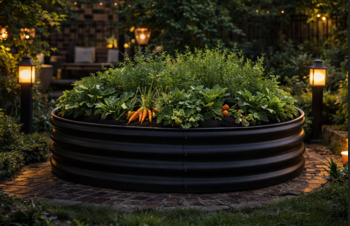 Rund Design-Hochbeet "Oculus" – Verzinkter Wellenstahl