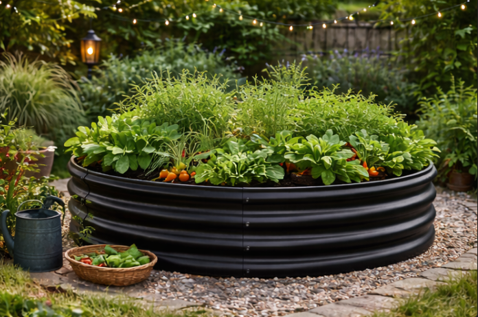 Rund Design-Hochbeet "Oculus" – Verzinkter Wellenstahl