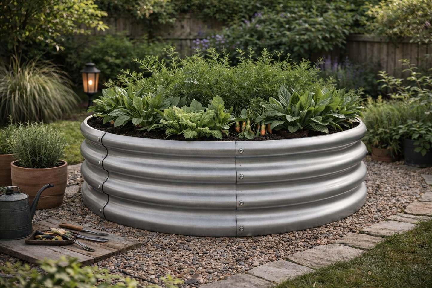 Rund Design-Hochbeet "Oculus" – Verzinkter Wellenstahl