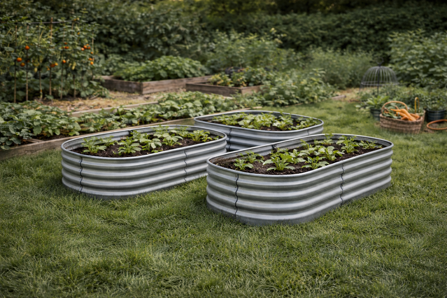 Modulares Design-Hochbeet Set "Aura" – 4-teilig, Verzinkter Stahl