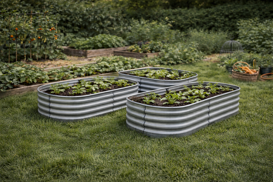 Modulares Design-Hochbeet Set "Aura" – 4-teilig, Verzinkter Stahl