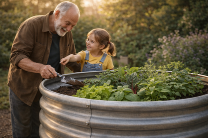Premium Rund-Hochbeet "Onyx" – Anthrazit-Schwarz & Wellenstahl