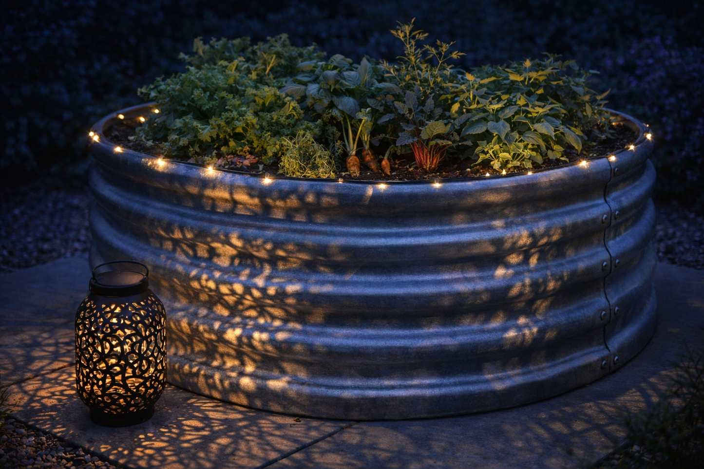 Premium Rund-Hochbeet "Onyx" – Anthrazit-Schwarz & Wellenstahl