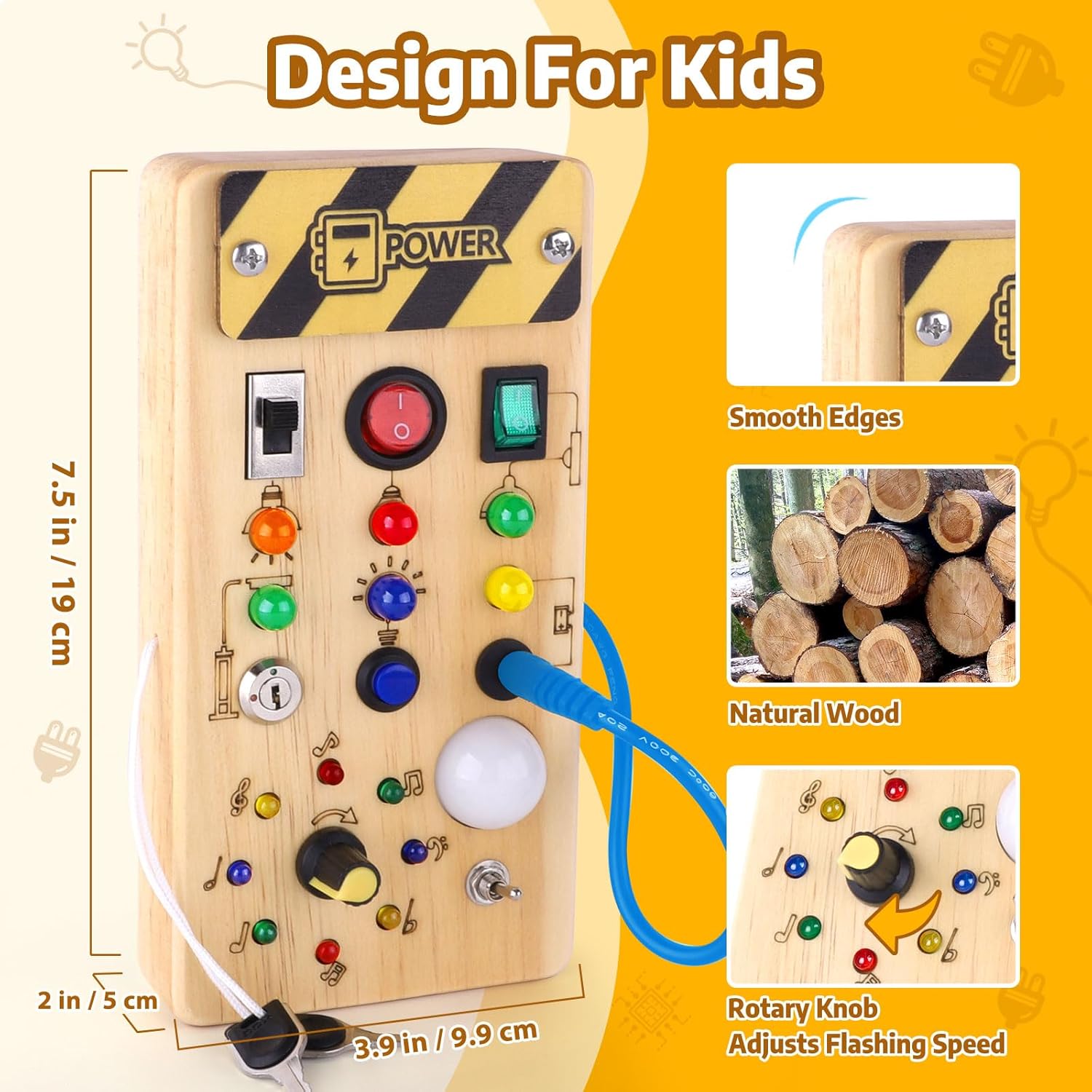 Montessori Busy Board Schalttafel – Ideal für unterwegs