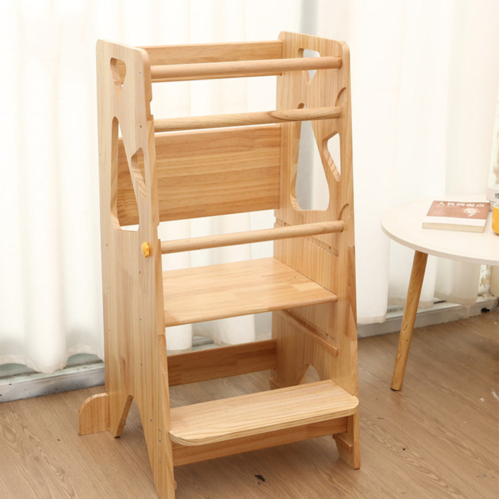 Montessori Lernturm Komfort – Naturholz & 3-Stufen-Verstellung