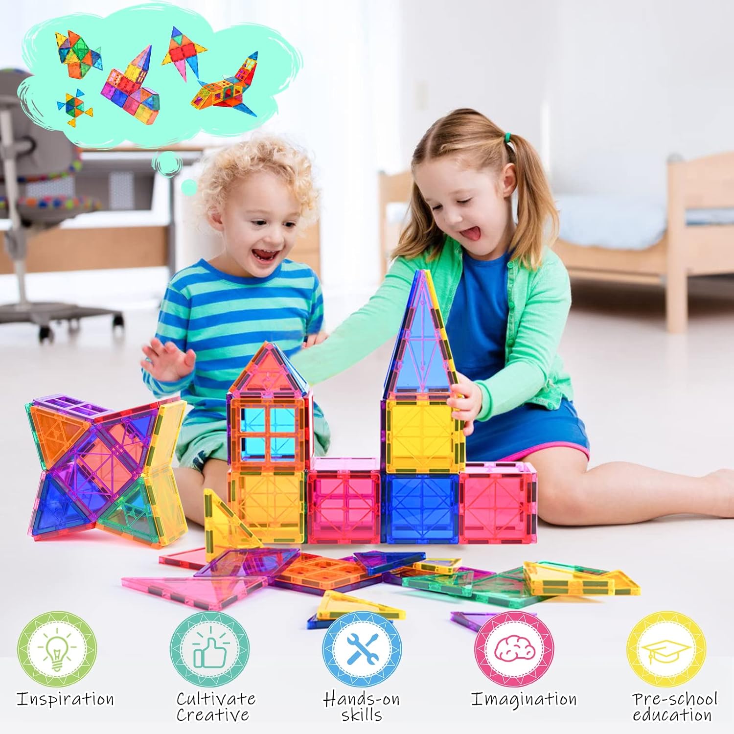 Montessori Magnetbausteine – STEM Auto & Truck Set