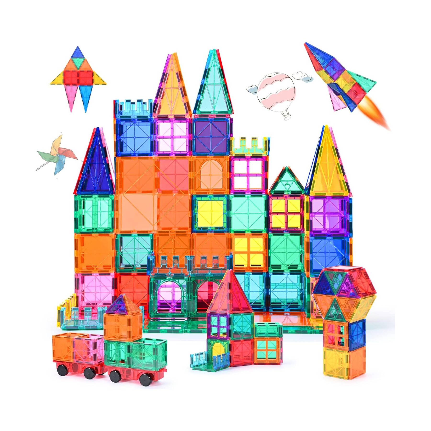 Montessori Magnetbausteine – STEM Auto & Truck Set