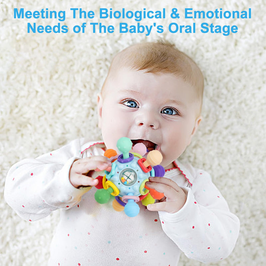 5-in-1 Baby Beißring & Sensorik-Rassel
