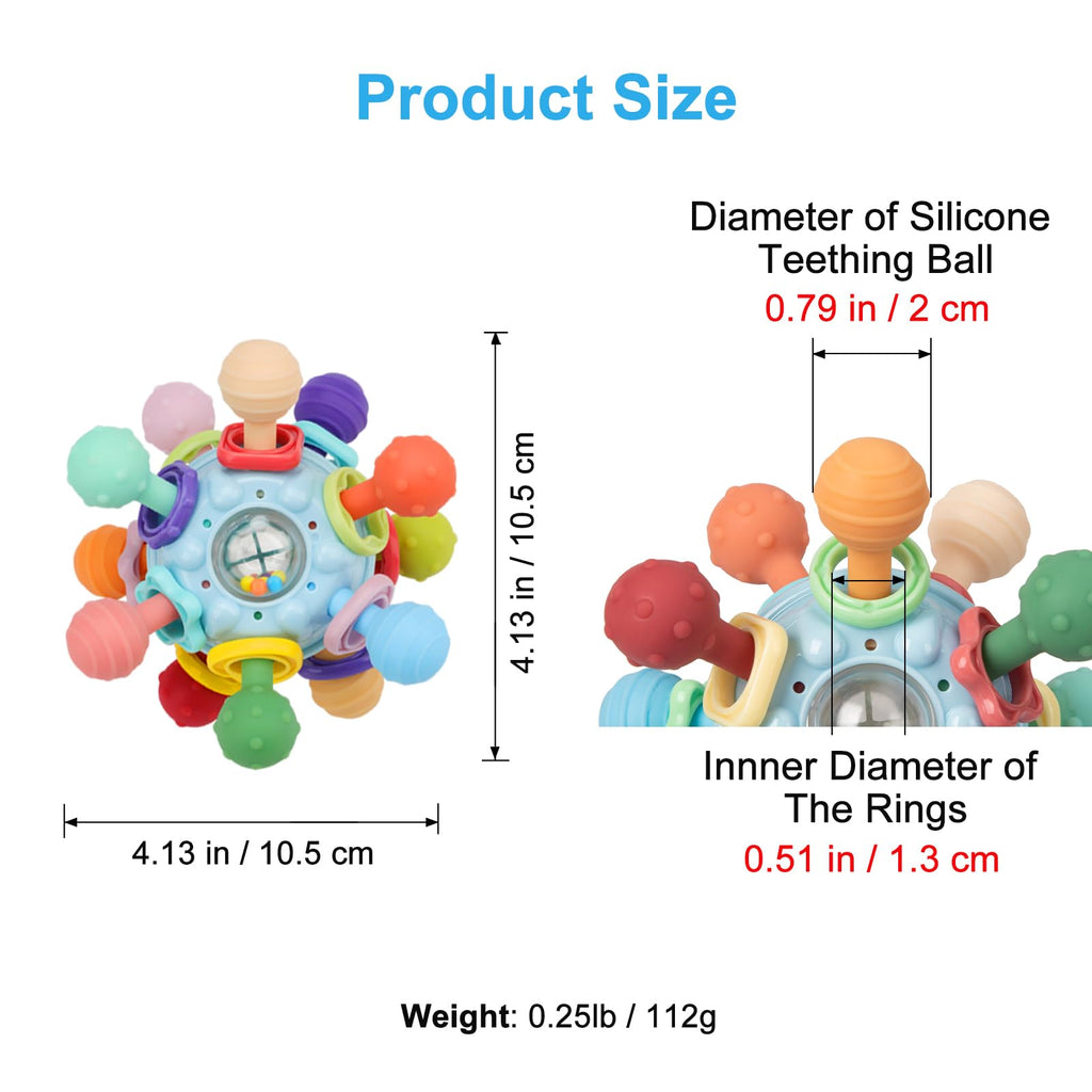 5-in-1 Baby Beißring & Sensorik-Rassel
