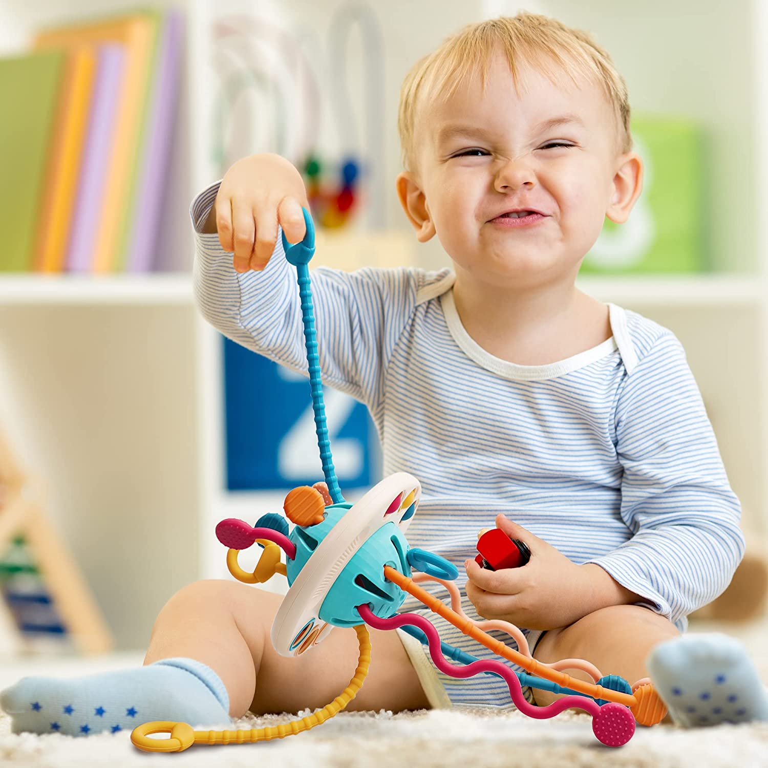 Montessori Zugschnur-Spielzeug BPA-Freies