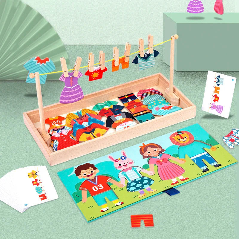 Montessori Anzieh-Puzzle – Motorikspiel & Lernspielzeug