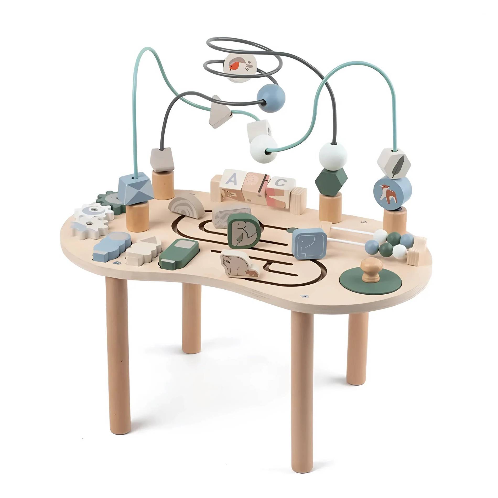 Montessori Aktivitätstisch Holz – Busy Board & Lerntisch