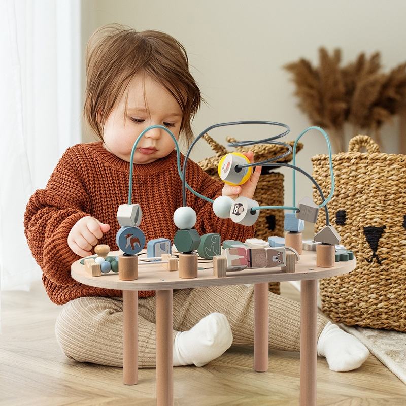 Montessori Aktivitätstisch Holz – Busy Board & Lerntisch