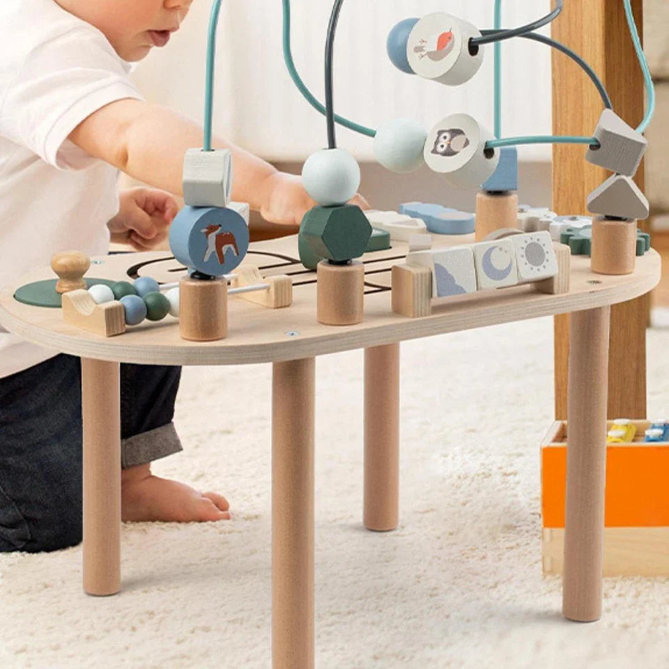 Montessori Aktivitätstisch Holz – Busy Board & Lerntisch