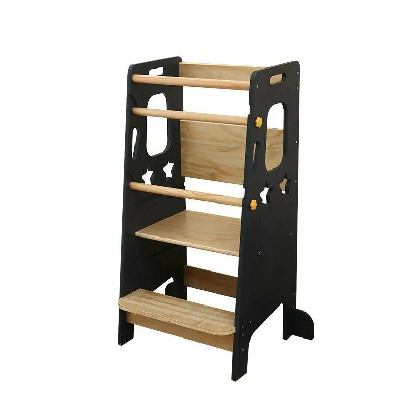 Lernturm Kinder Holz höhenverstellbar – Montessori Learning Tower Küche stabil & sicher