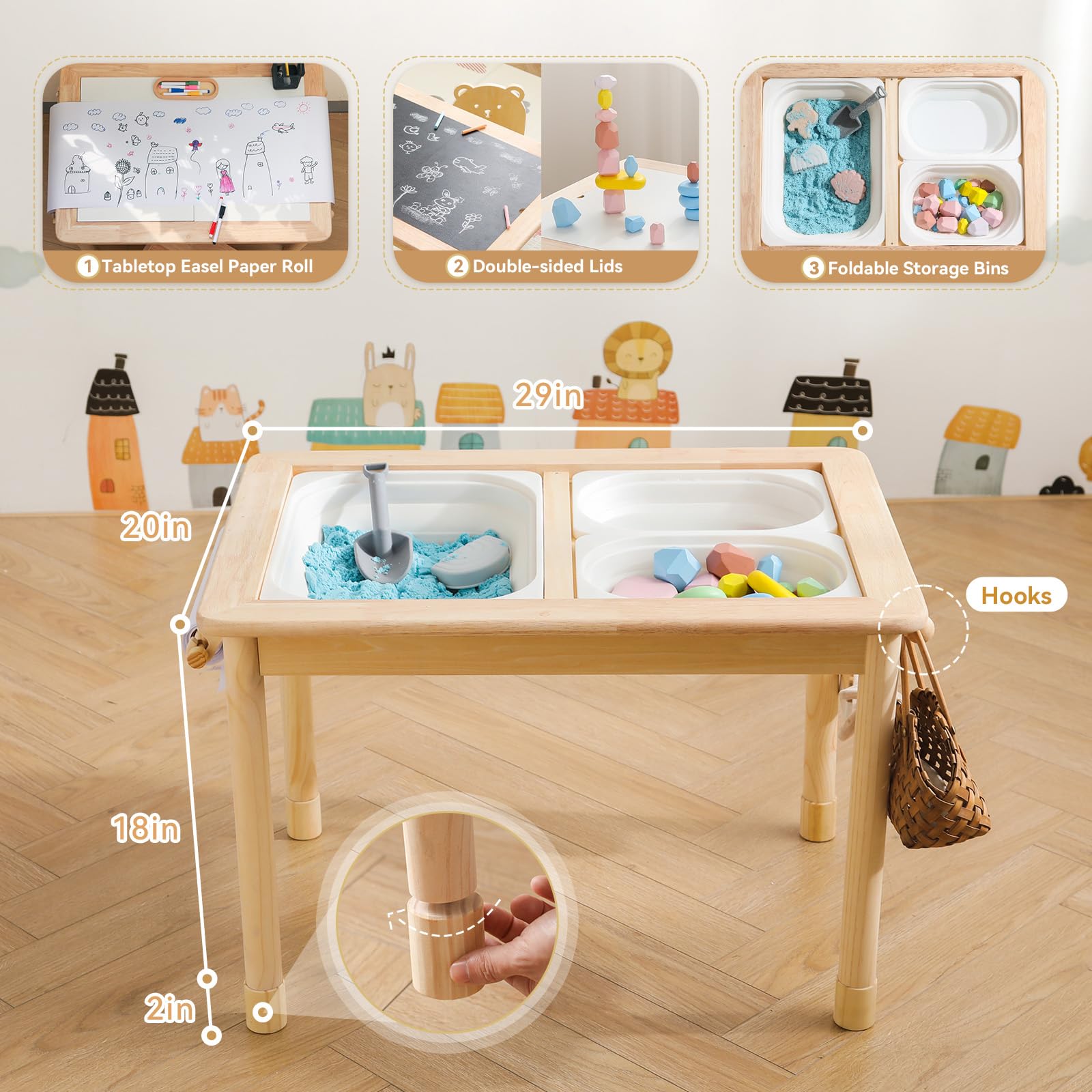 Montessori Sensory Table – 2-fach höhenverstellbarer Aktivitätstisch