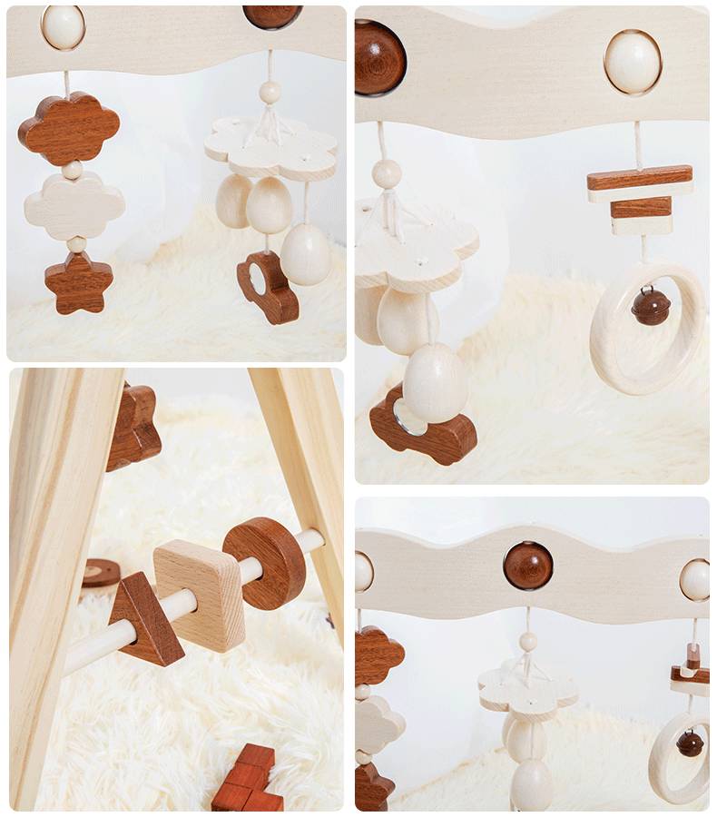 Montessori Baby Fitness Rack – Frühförderung aus Holz für Babys ab 3 Monaten