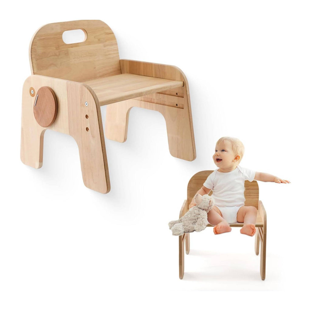 Montessori Kinderstuhl aus Holz höhenverstellbar und mitwachsend