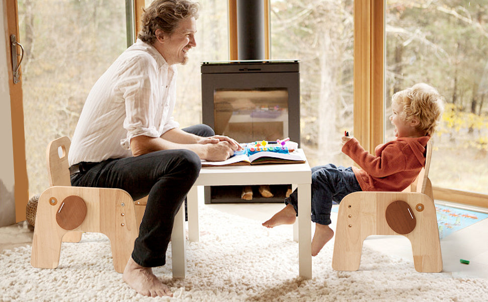 Montessori Kinderstuhl aus Holz höhenverstellbar und mitwachsend