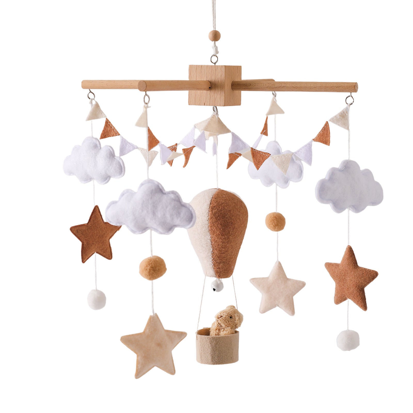 Baby Mobile aus Filz & Holz – Montessori Mobile fürs Babybett