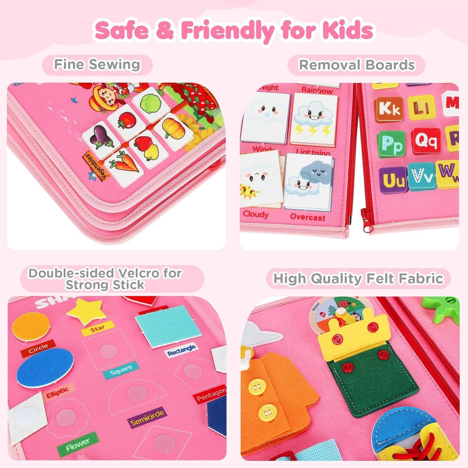 Montessori Busy Board/Quiet Book 10-seitig – Magische Welt
