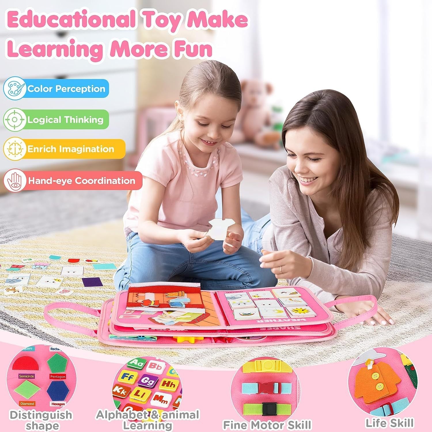 Montessori Busy Board/Quiet Book 10-seitig – Magische Welt