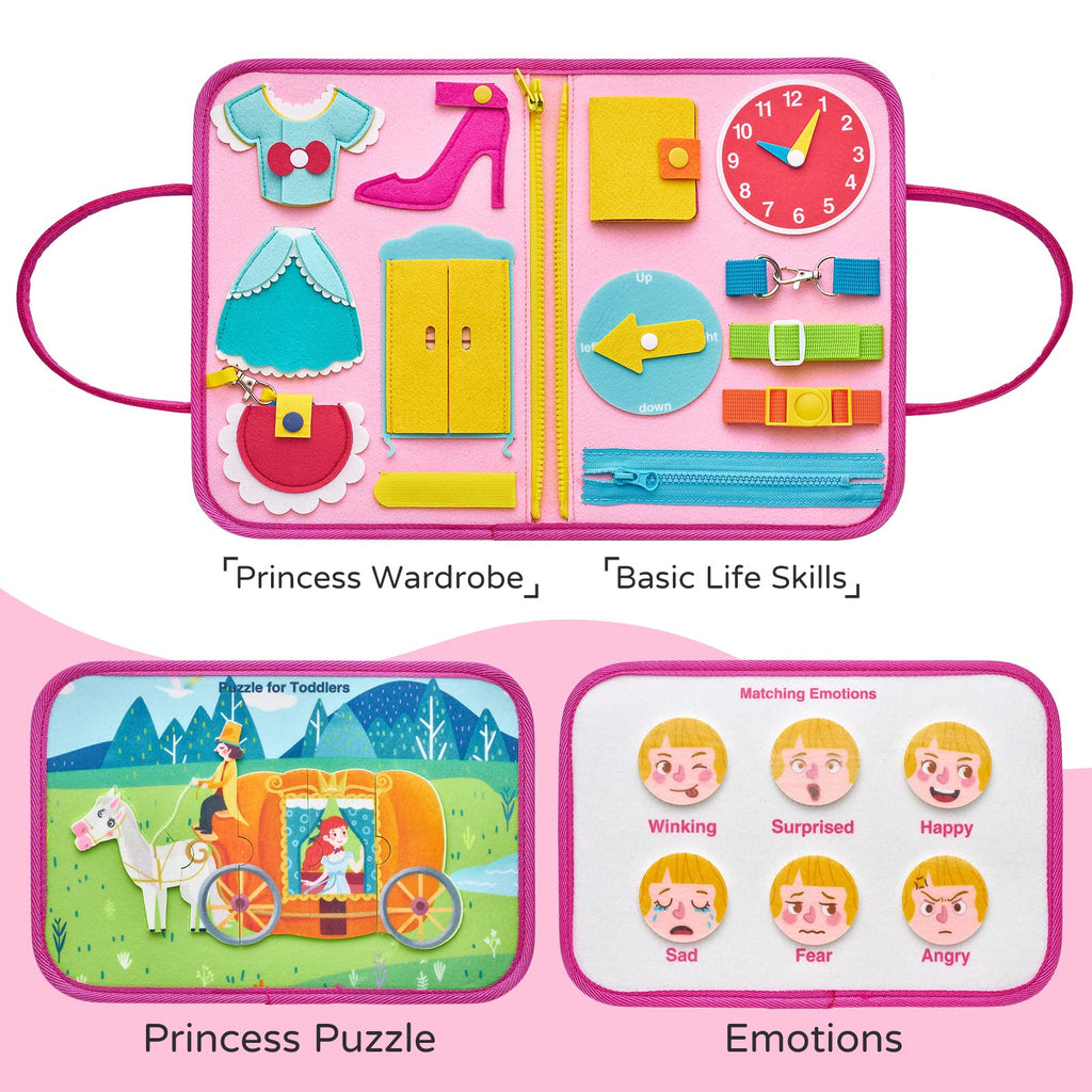 Montessori Busy Board/Quiet Book 8-seitig – Prinzessin