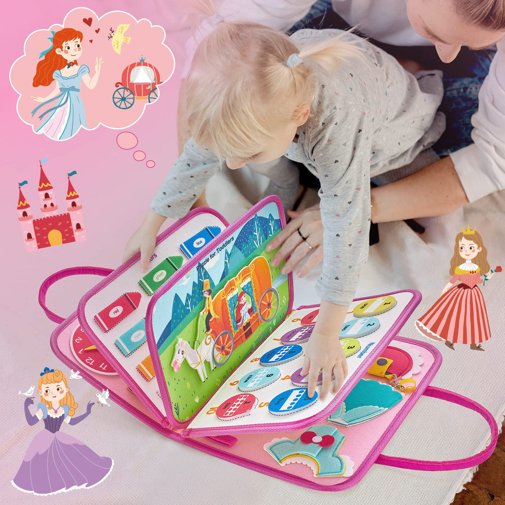 Montessori Busy Board/Quiet Book 8-seitig – Prinzessin