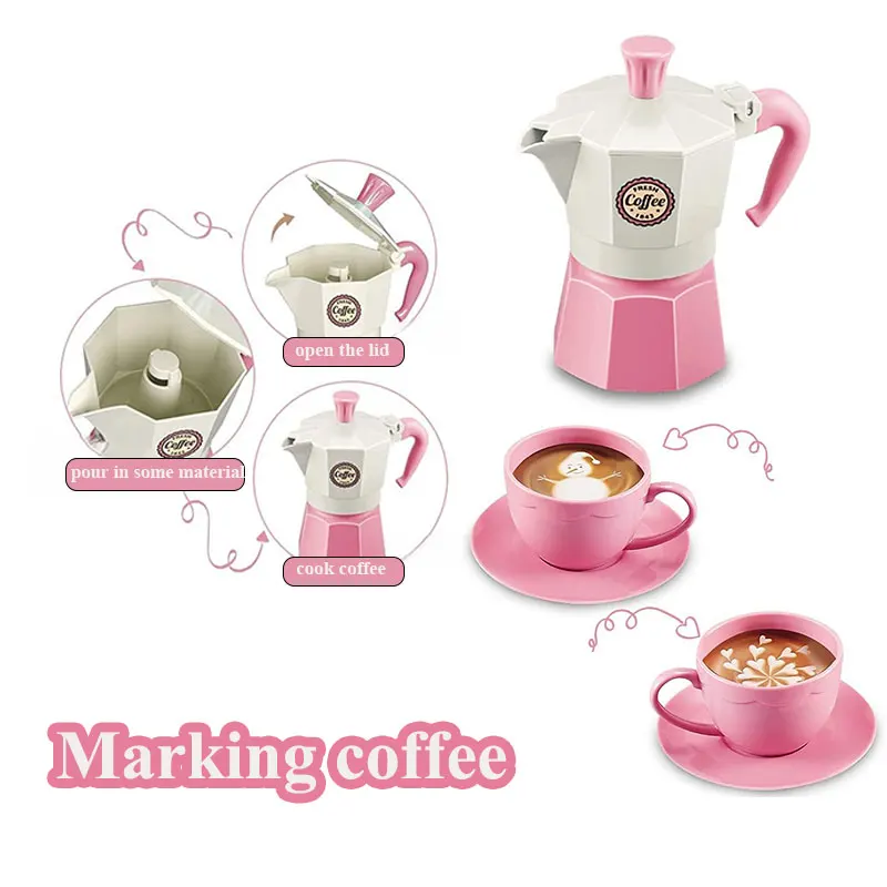 Montessori Holz Kaffee Spielzeug Set – Rollenspiel Küche ab 3 Jahren