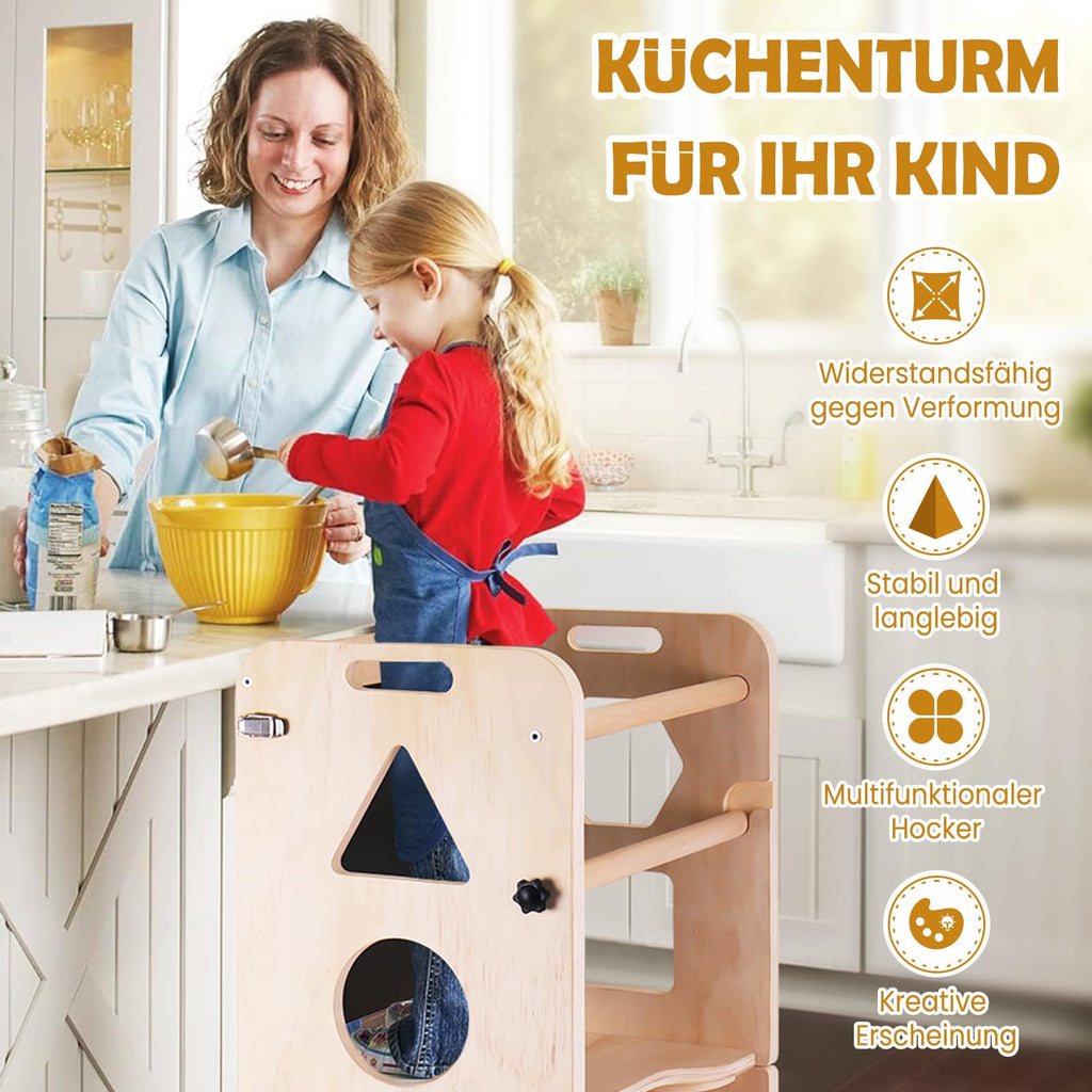 Lernturm 3-in-1 Klappbar – Mit Kreidetafel