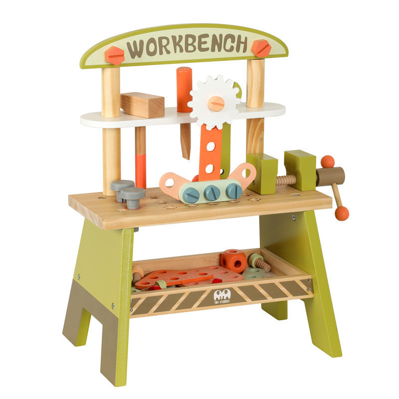 Kinder Werkbank Holz – Schraubspielzeug & Baukasten Werkzeugtisch (Einsteiger)
