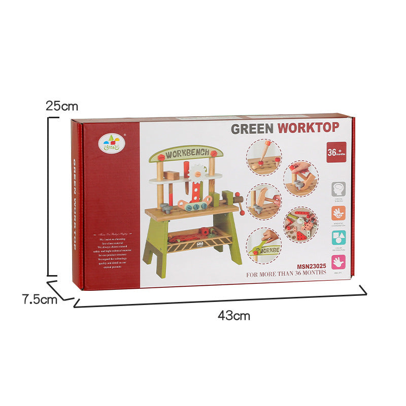 Kinder Werkbank Holz – Schraubspielzeug & Baukasten Werkzeugtisch (Einsteiger)