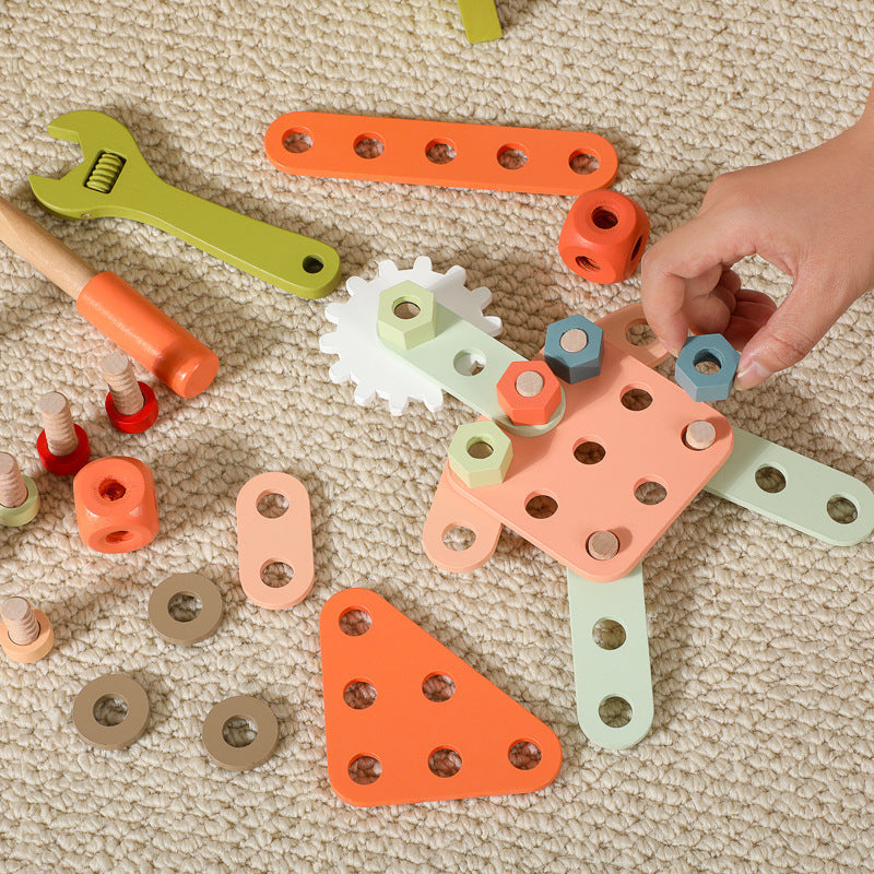 Kinder Werkbank Holz – Schraubspielzeug & Baukasten Werkzeugtisch (Einsteiger)