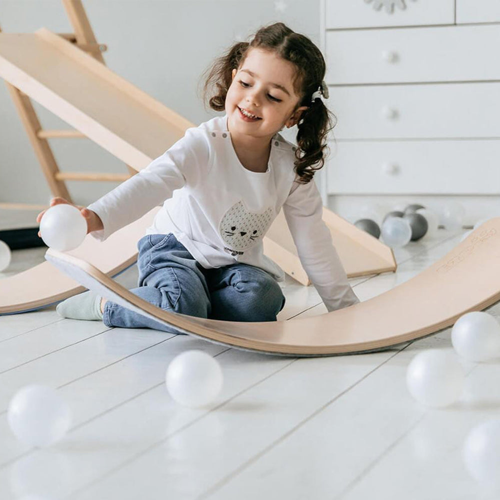 Regenbogen Wackelbrett – Montessori Balance Board Holz