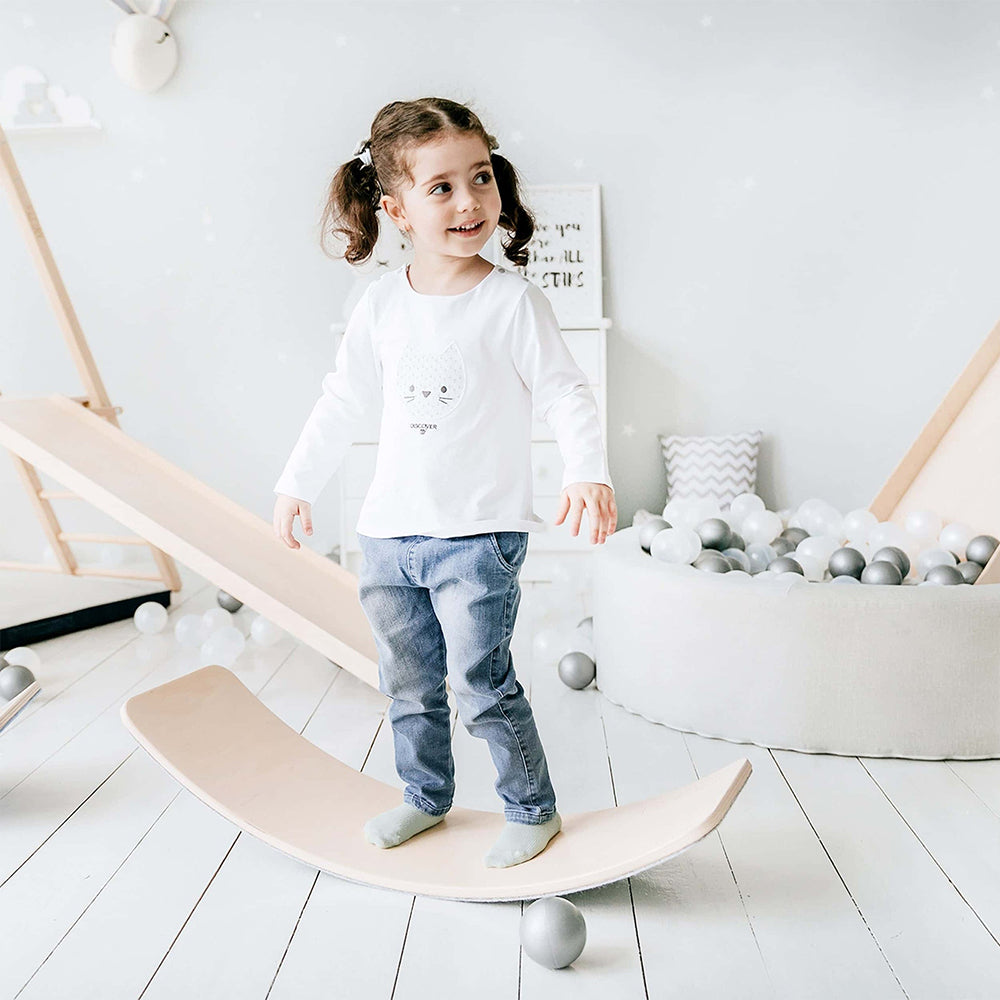 Regenbogen Wackelbrett – Montessori Balance Board Holz