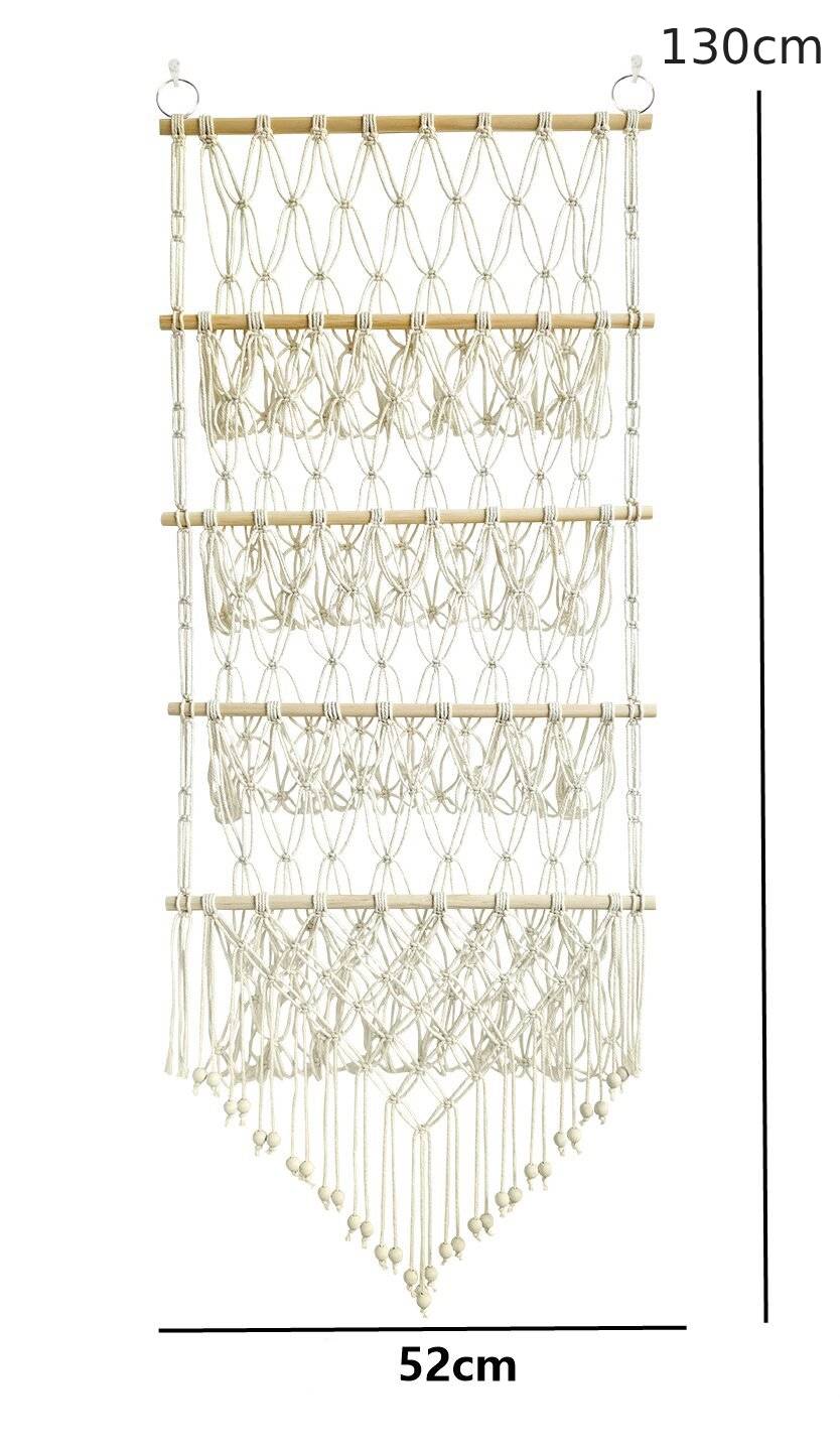 Montessori Wand-Organizer für Spielzeug – Makramee