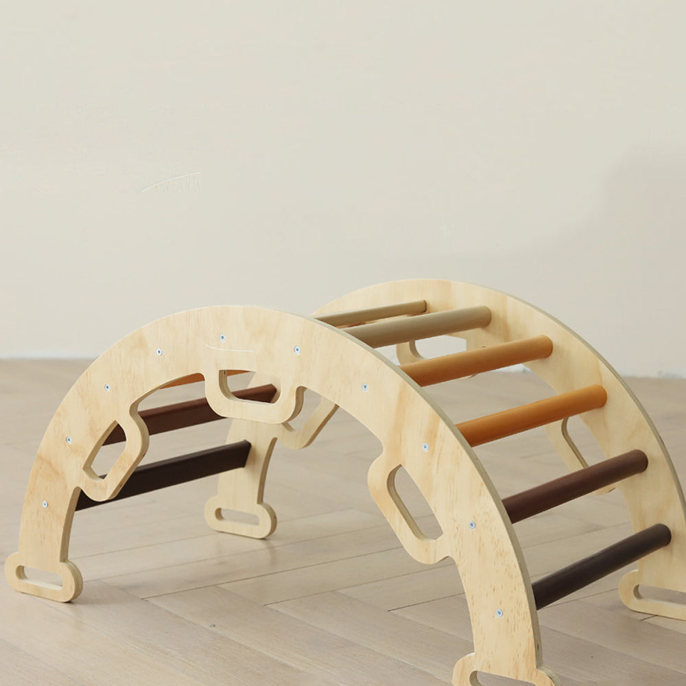 Montessori Kletterset aus Holz –  Klappbares Dreieck, Rutsche & Bogen